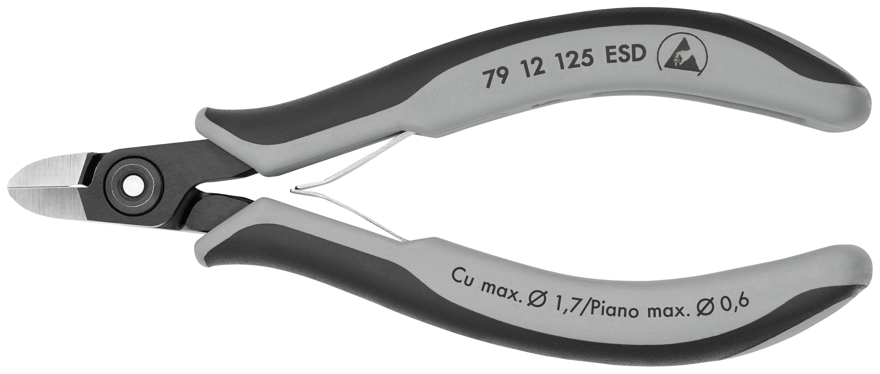 KNIPEX 79 12 125 ESD Precision Electronics Side Cutter ESD 125 mm burnished with multi-component handles polished