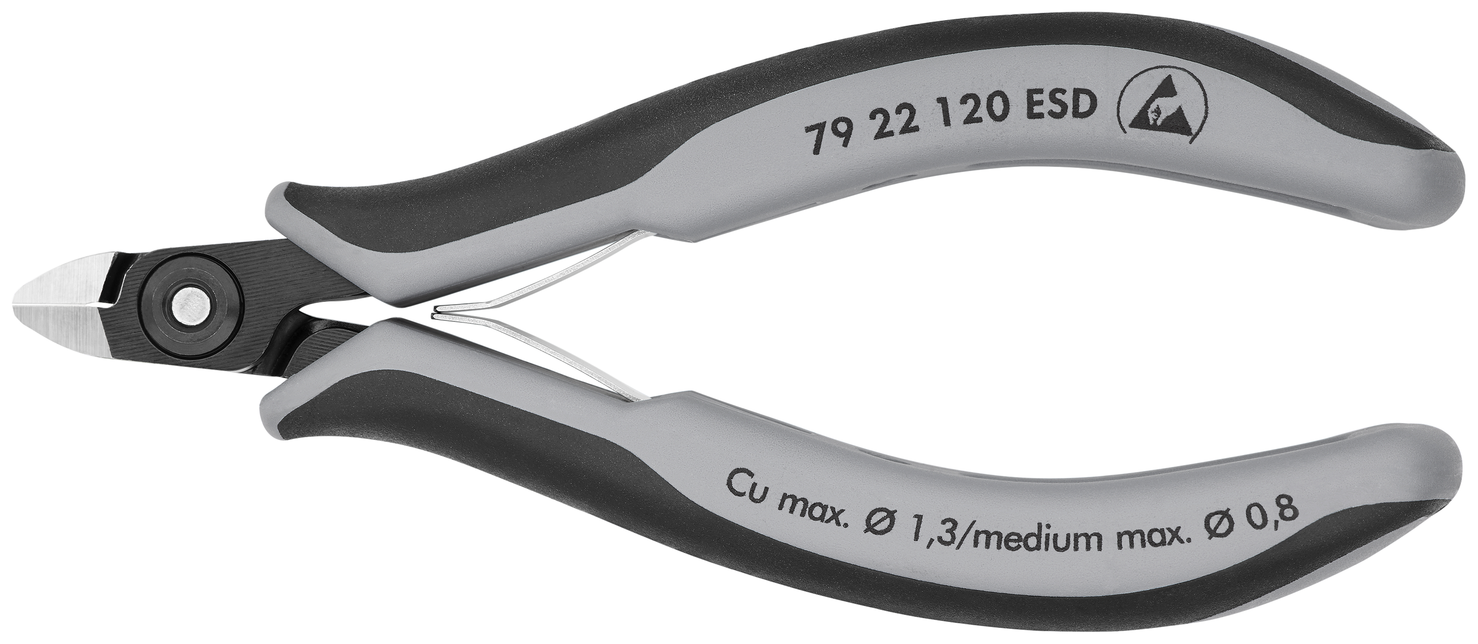 KNIPEX 79 22 120 ESD Precision Electronics Side Cutter ESD 120 mm burnished with multi-component handles polished
