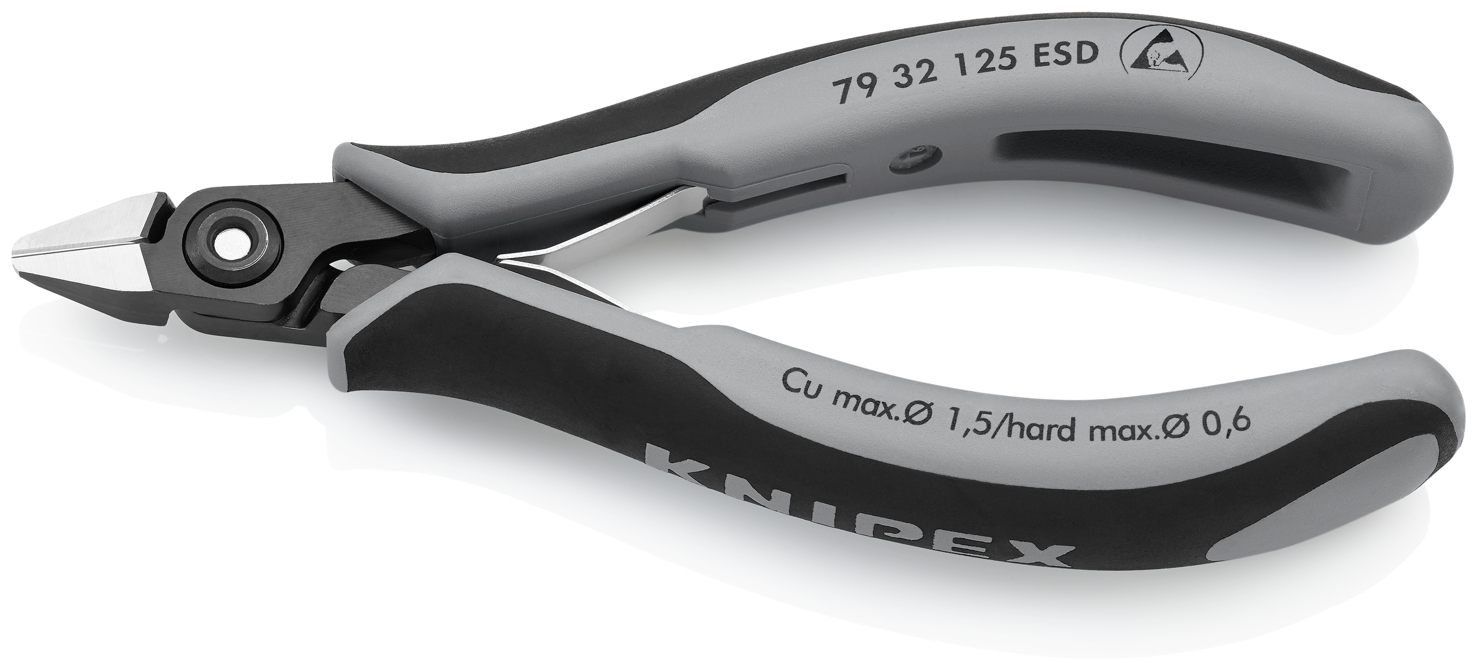 KNIPEX 79 32 125 ESD Precision Electronics Side Cutter ESD 125 mm burnished with multi-component handles polished thumbnail 4