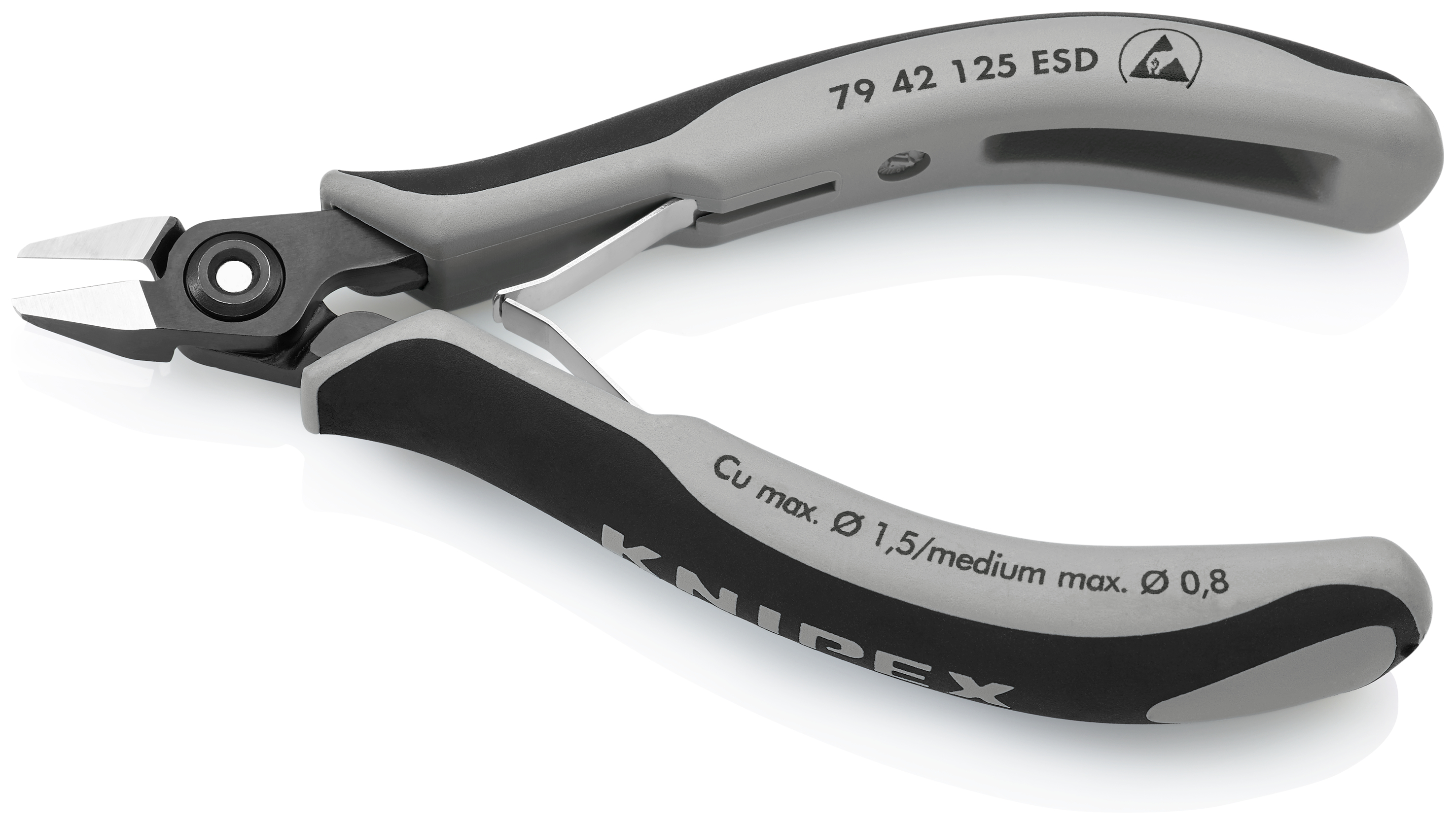 KNIPEX 79 42 125 ESD Precision Electronics Side Cutter ESD 125 mm burnished with multi-component handles polished thumbnail 2