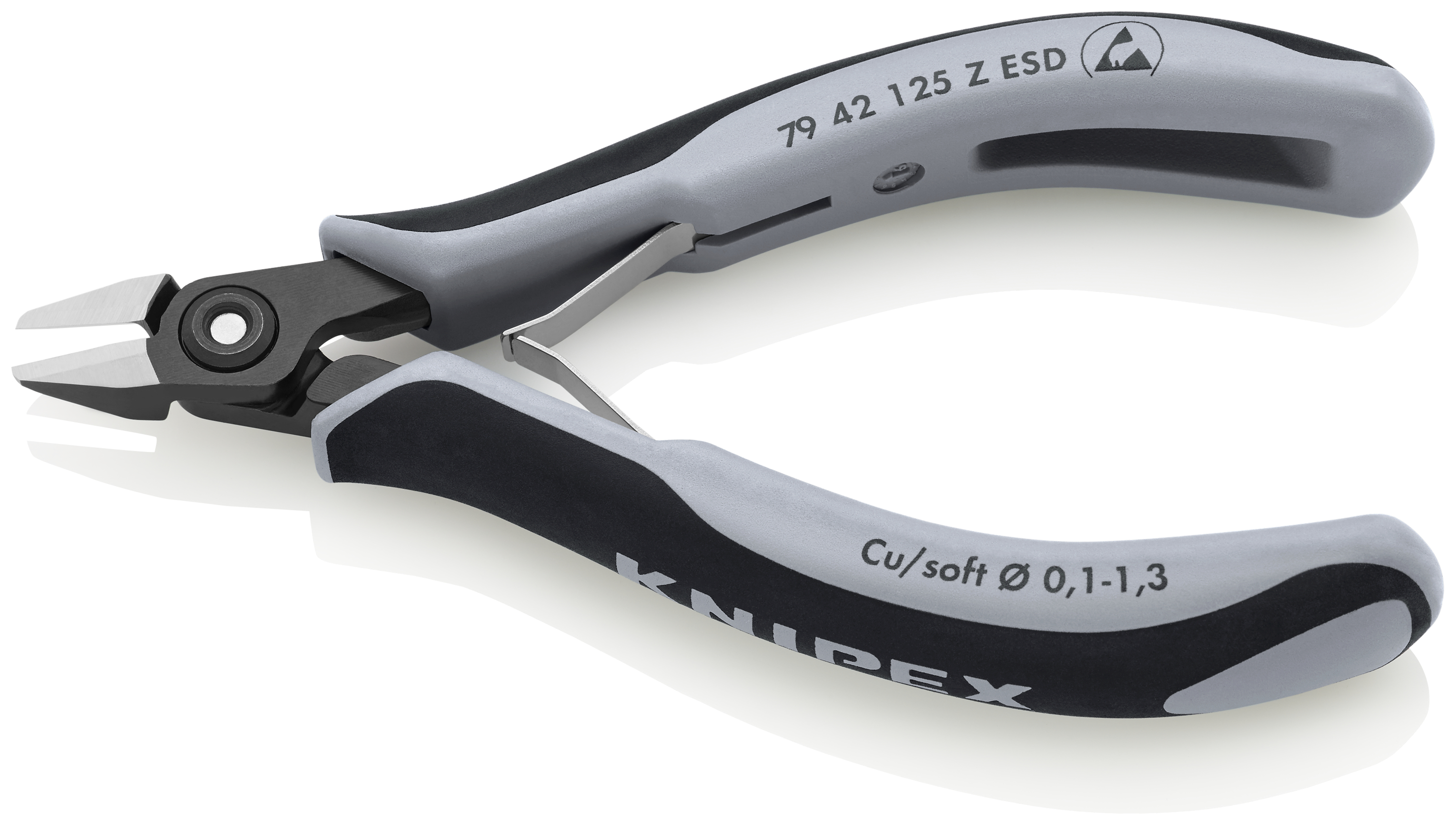 KNIPEX 79 42 125 Z ESD Precision Electronics Side Cutter ESD 125 mm burnished with multi-component handles polished thumbnail 2