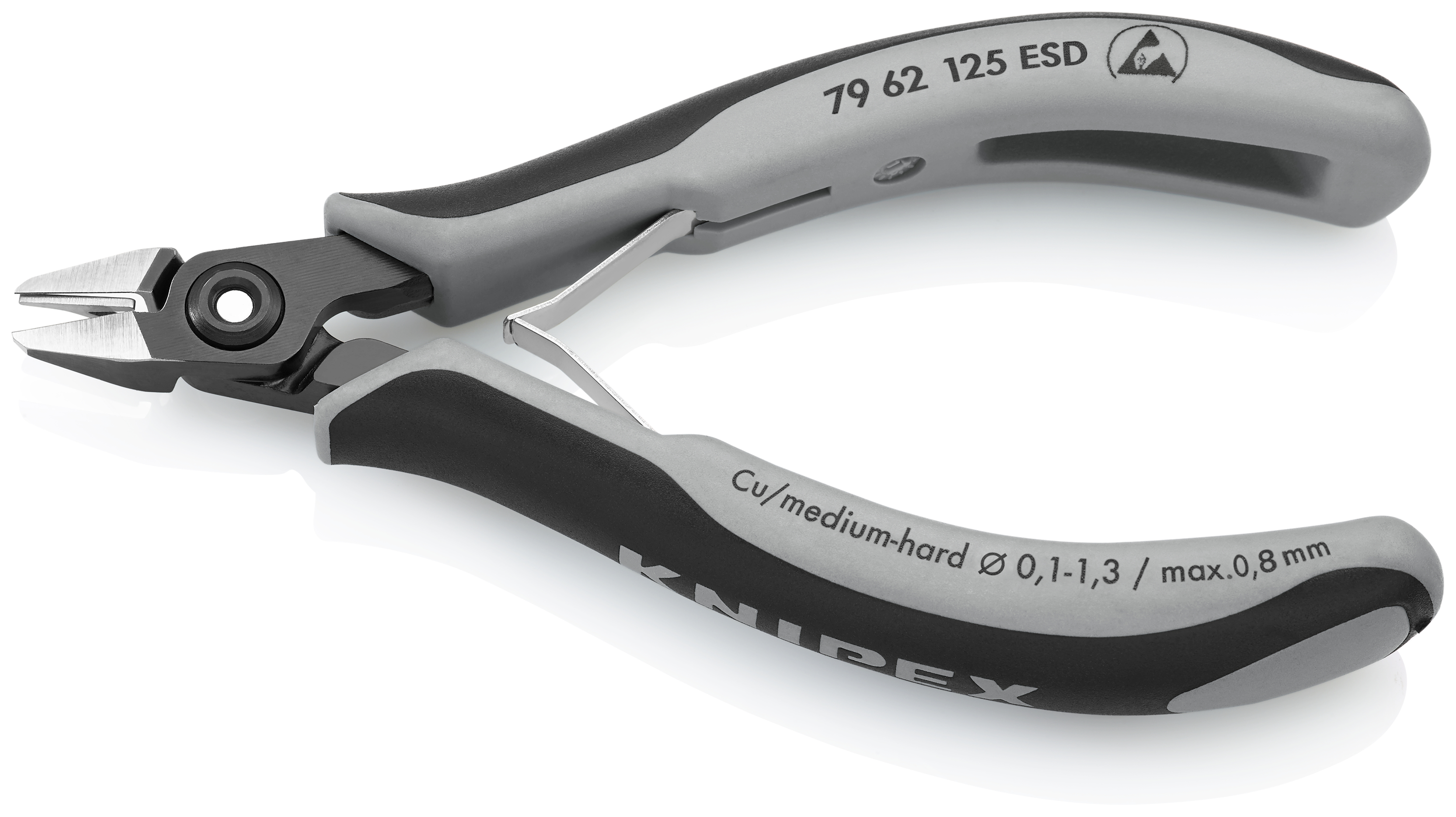 KNIPEX 79 62 125 ESD Precision Electronics Side Cutter ESD 125 mm burnished with multi-component handles polished thumbnail 2