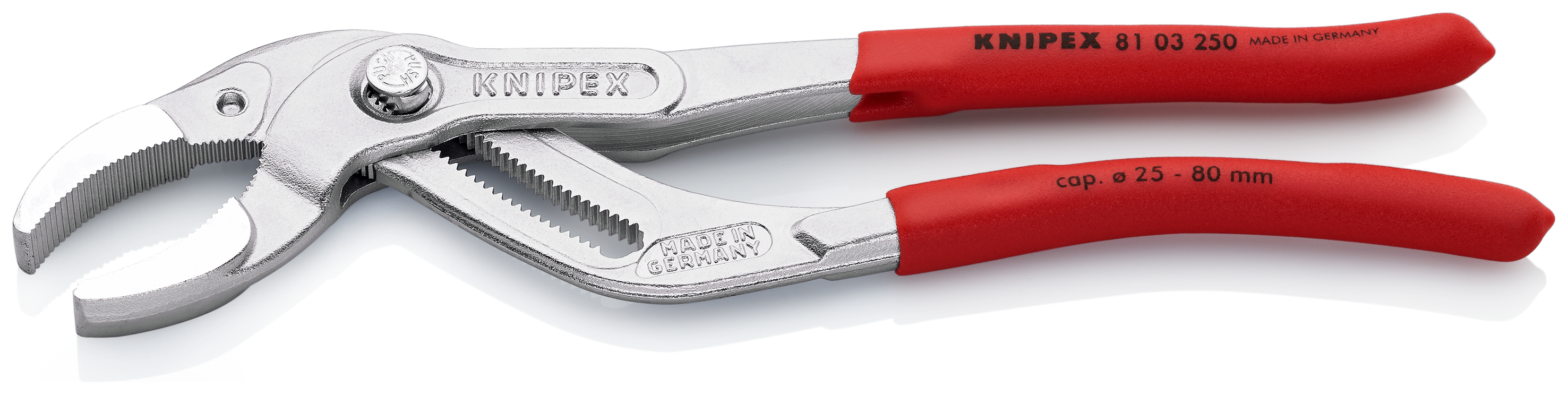 KNIPEX 81 03 250 SB Siphon and Connector Pliers 250 mm chrome-plated with non-slip plastic coating polished