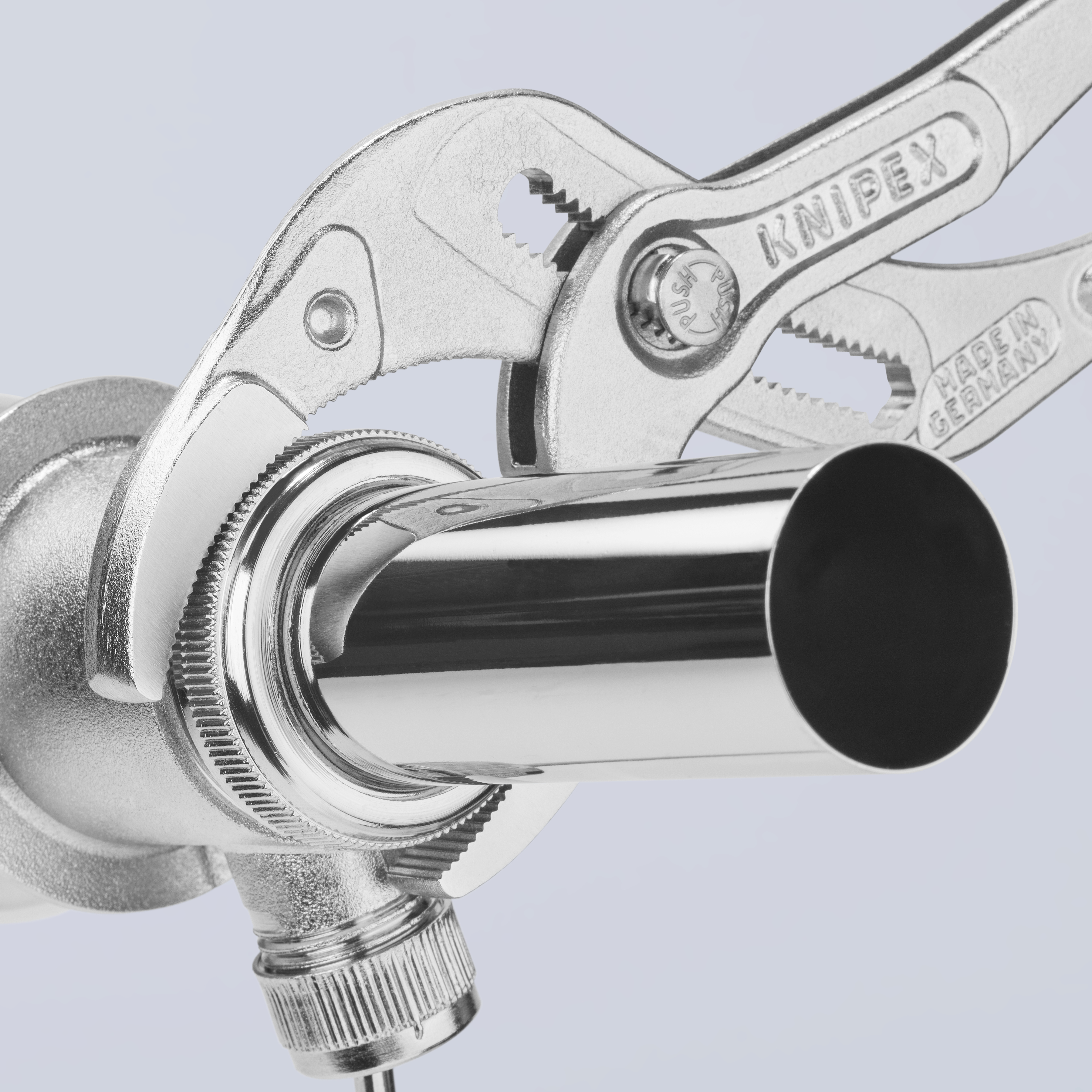 KNIPEX 81 03 250 SB Siphon and Connector Pliers 250 mm chrome-plated with non-slip plastic coating polished thumbnail 3