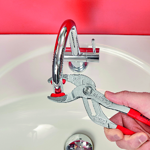 KNIPEX 81 13 250 SB Siphon and Connector Pliers 250 mm chrome-plated with non-slip plastic coating chrome-plated thumbnail 2