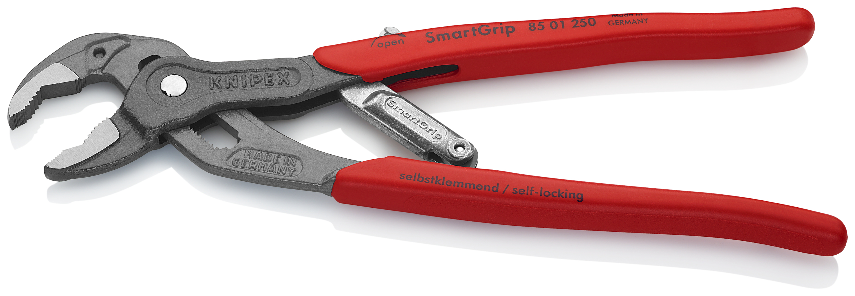 KNIPEX 85 01 250 SB SmartGrip® Water Pump Pliers with automatic adjustment 250 mm grey atramentized with non-slip plastic coating polished thumbnail 2