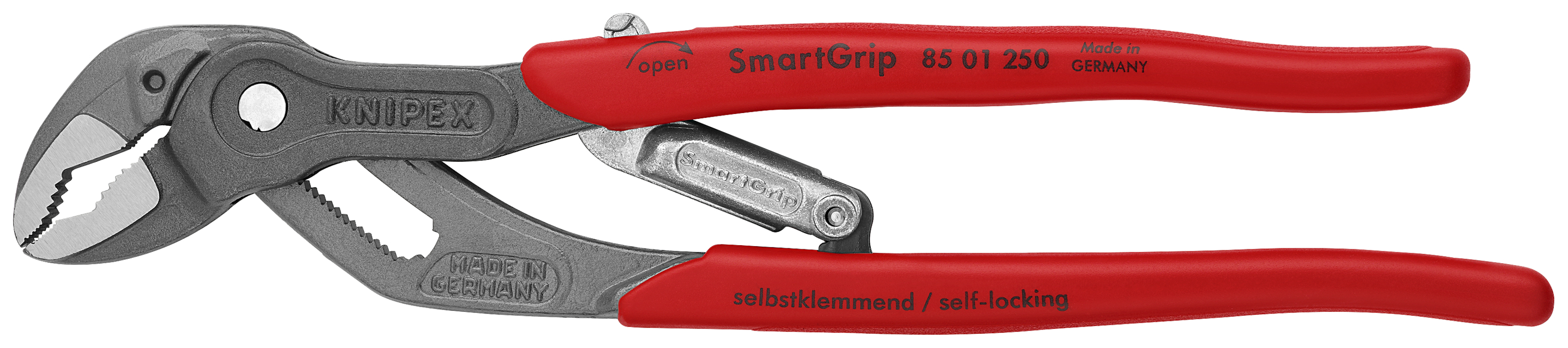 KNIPEX 85 01 250 SB SmartGrip® Water Pump Pliers with automatic adjustment 250 mm grey atramentized with non-slip plastic coating polished thumbnail 3
