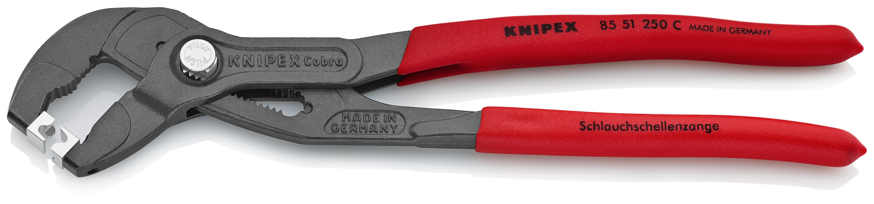KNIPEX 85 51 250 C SB Hose Clamp Pliers for Click clamps 250 mm grey atramentized with non-slip plastic coating