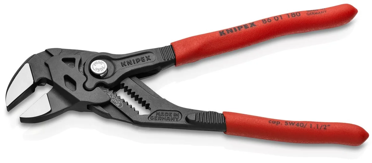 KNIPEX 86 01 180 SB Pliers Wrench pliers and a wrench in a single tool 180 mm grey atramentized with non-slip plastic coating polished thumbnail 3