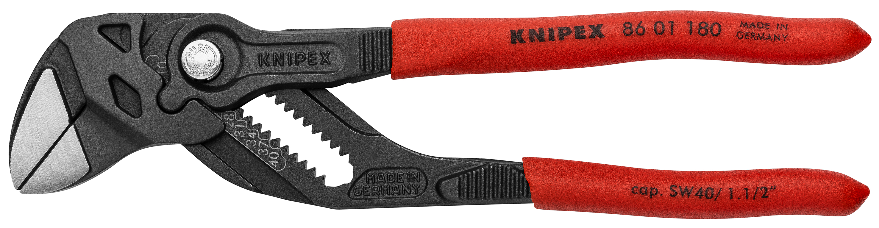 KNIPEX 86 01 180 SB Pliers Wrench pliers and a wrench in a single tool 180 mm grey atramentized with non-slip plastic coating polished thumbnail 3