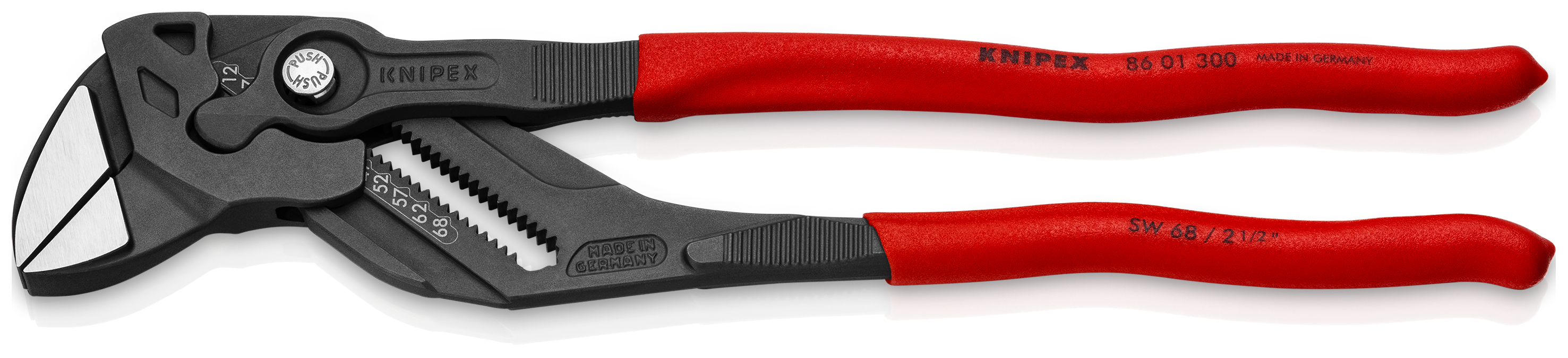KNIPEX 86 01 300 SB Pliers Wrench pliers and a wrench in a single tool 300 mm grey atramentized with non-slip plastic coating polished