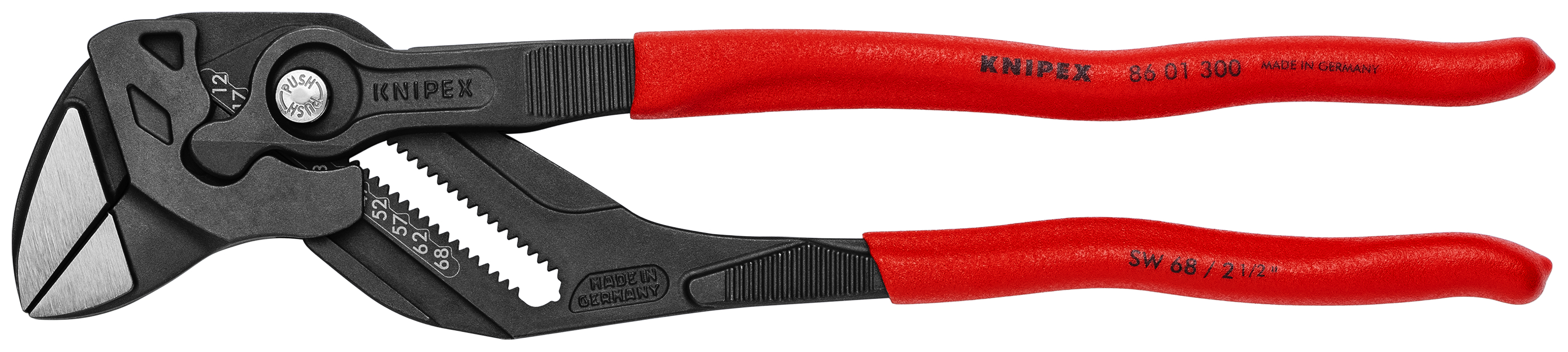 KNIPEX 86 01 300 Pliers Wrench pliers and a wrench in a single tool 300 mm grey atramentized with non-slip plastic coating polished thumbnail 6