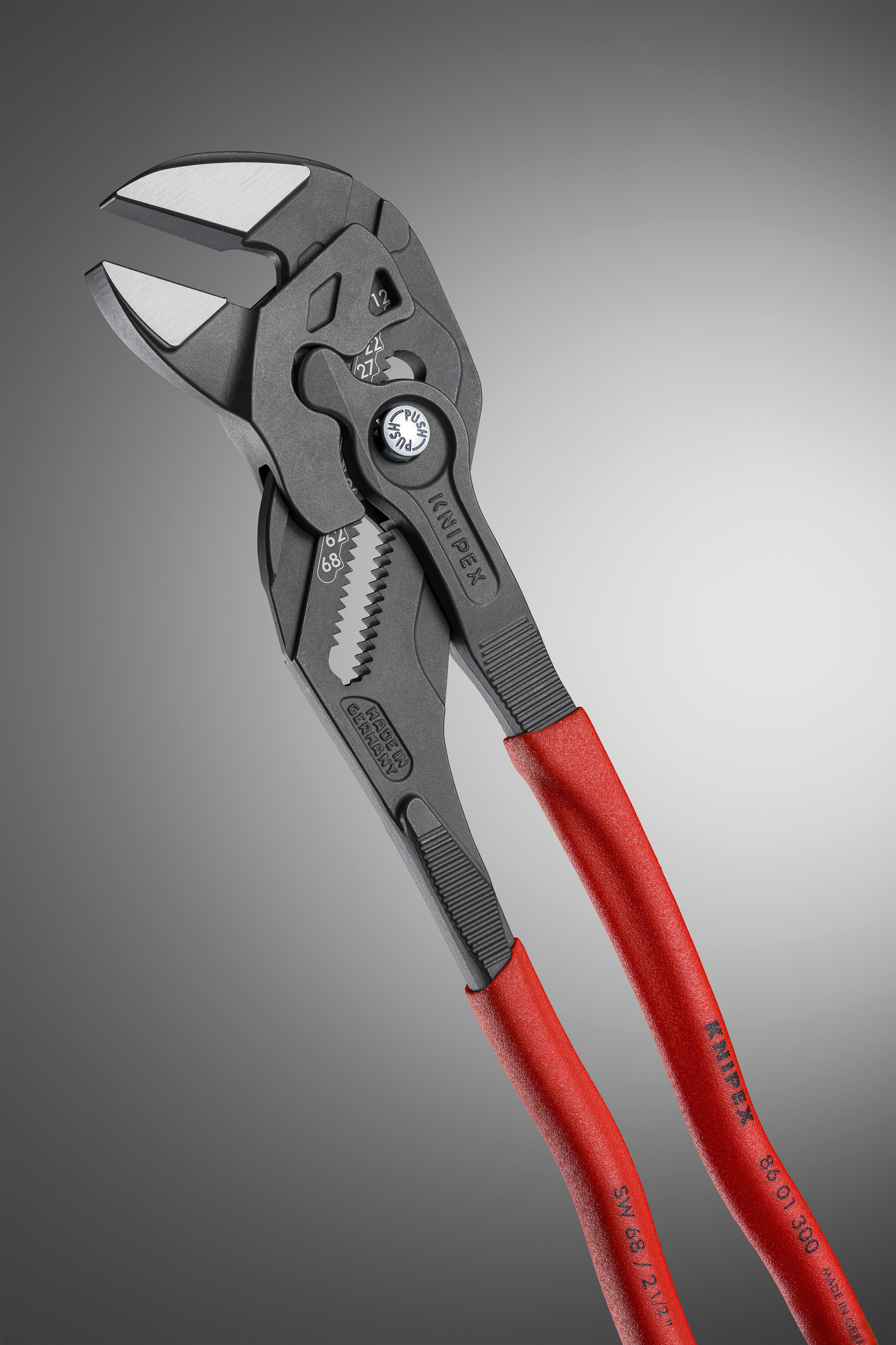 KNIPEX 86 01 300 Pliers Wrench pliers and a wrench in a single tool 300 mm grey atramentized with non-slip plastic coating polished thumbnail 7