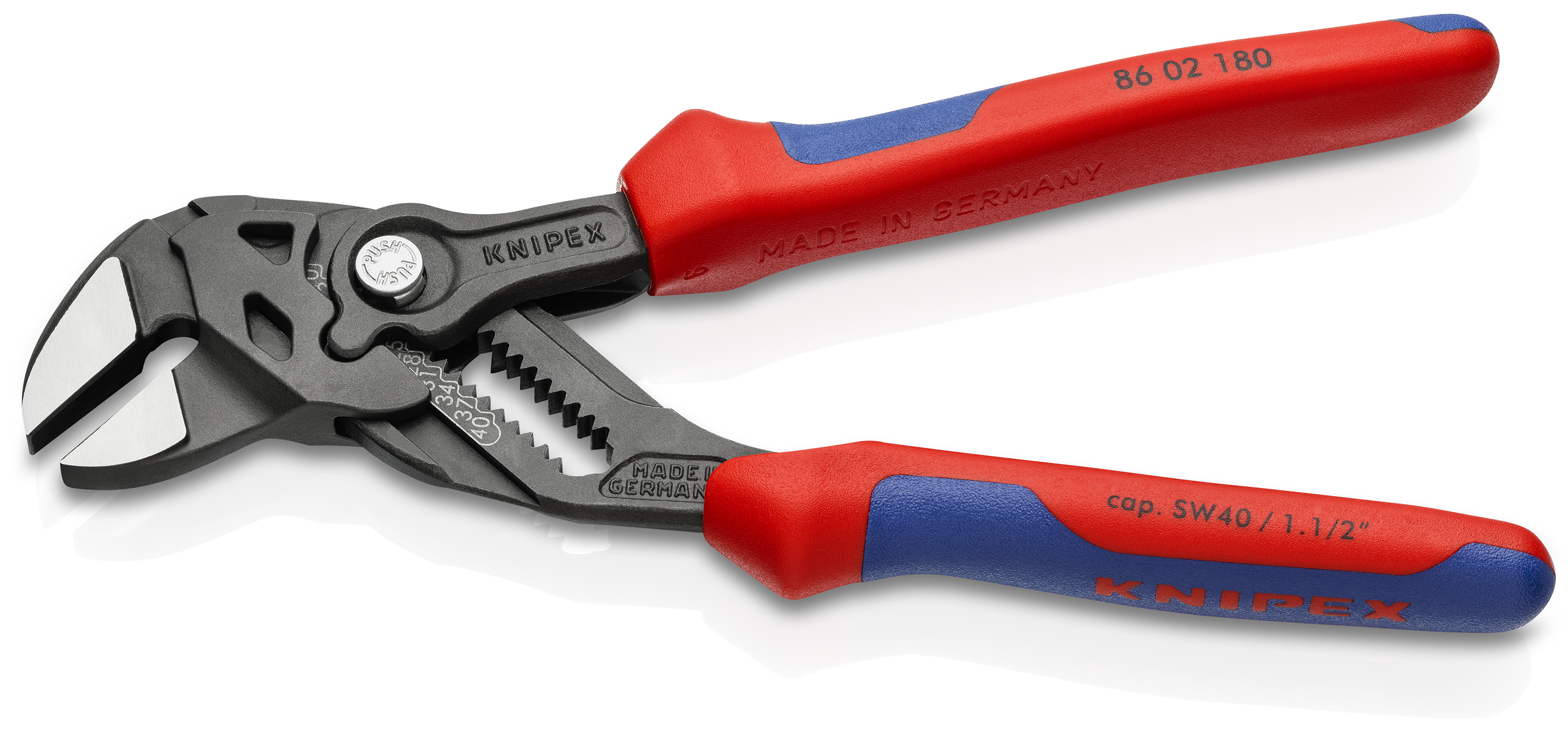 KNIPEX 86 02 180 Pliers Wrench pliers and a wrench in a single tool 180 mm grey atramentized with comfort handles polished thumbnail 2