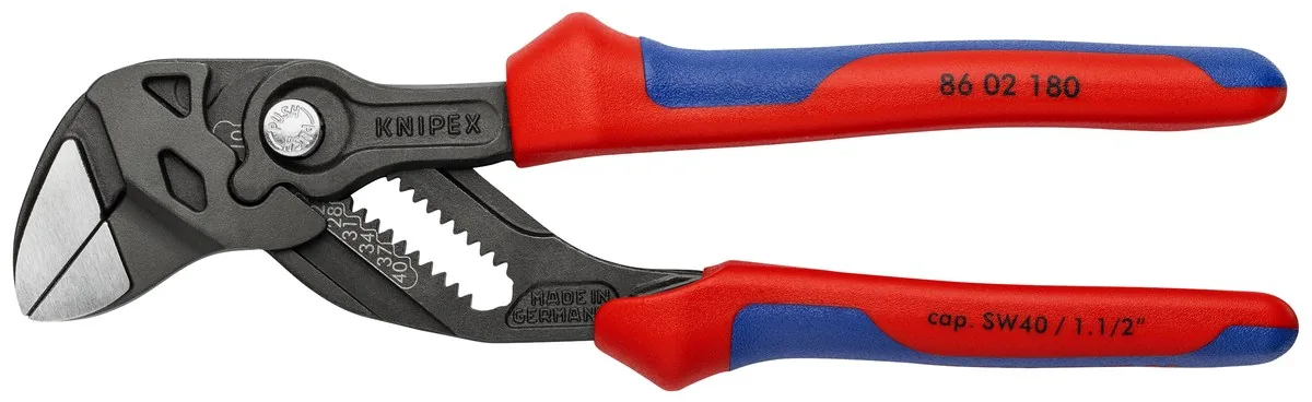 KNIPEX 86 02 180 Pliers Wrench pliers and a wrench in a single tool 180 mm grey atramentized with comfort handles polished thumbnail 4
