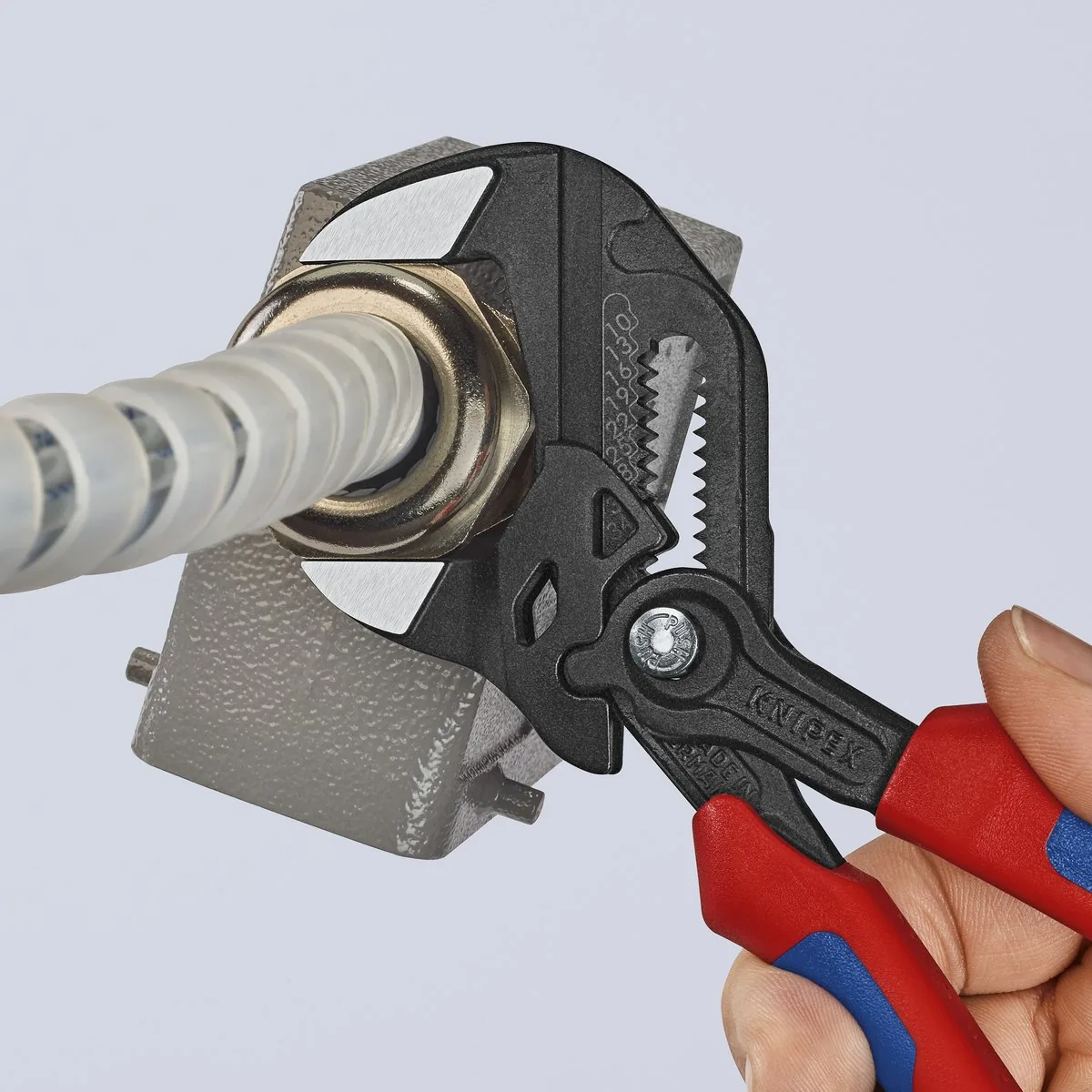KNIPEX 86 02 180 Pliers Wrench pliers and a wrench in a single tool 180 mm grey atramentized with comfort handles polished thumbnail 5