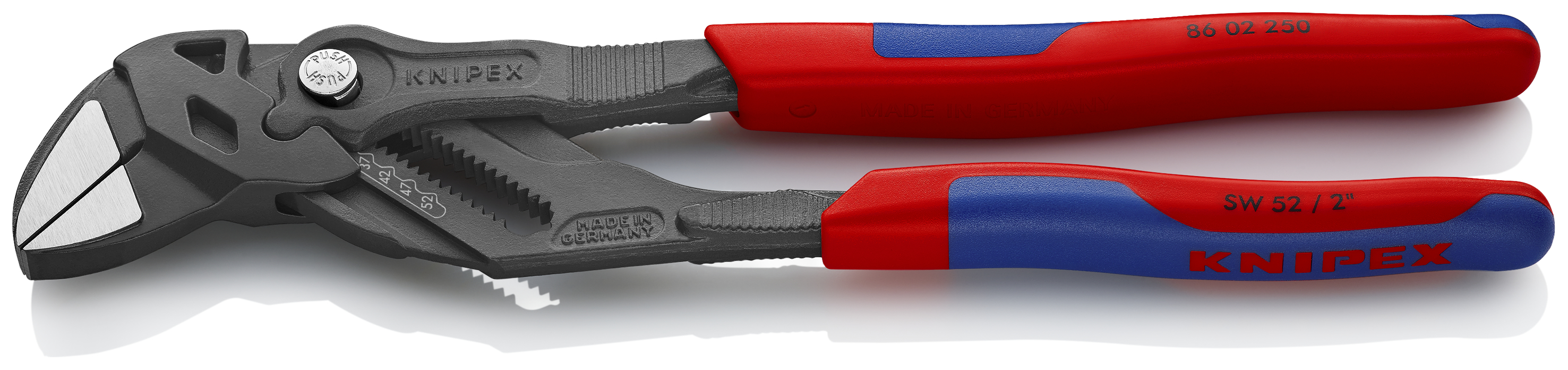 KNIPEX 86 02 250 SB Pliers Wrench pliers and a wrench in a single tool 250 mm grey atramentized with multi-component handles polished