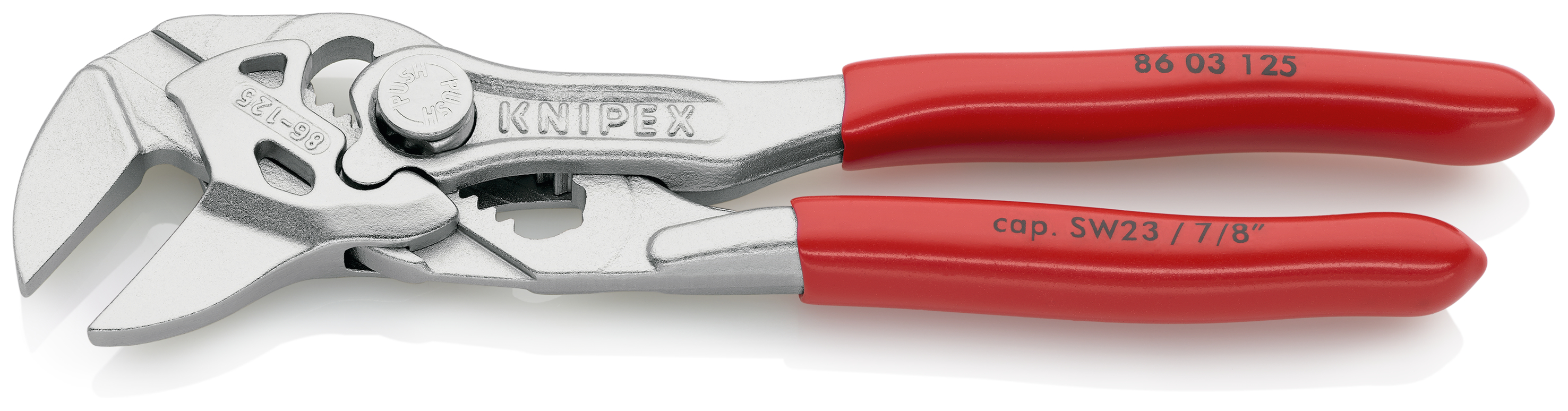 KNIPEX 86 03 125 Mini pliers wrench pliers and a wrench in a single tool 125 mm chrome-plated with plastic coating chrome-plated thumbnail 2