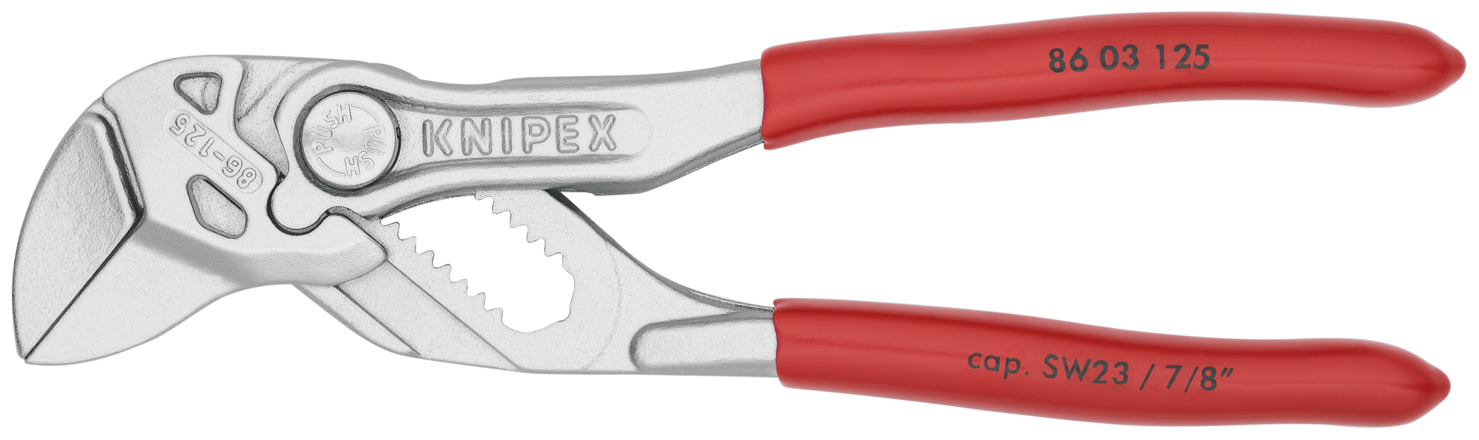KNIPEX 86 03 125 Mini pliers wrench pliers and a wrench in a single tool 125 mm chrome-plated with plastic coating chrome-plated thumbnail 6