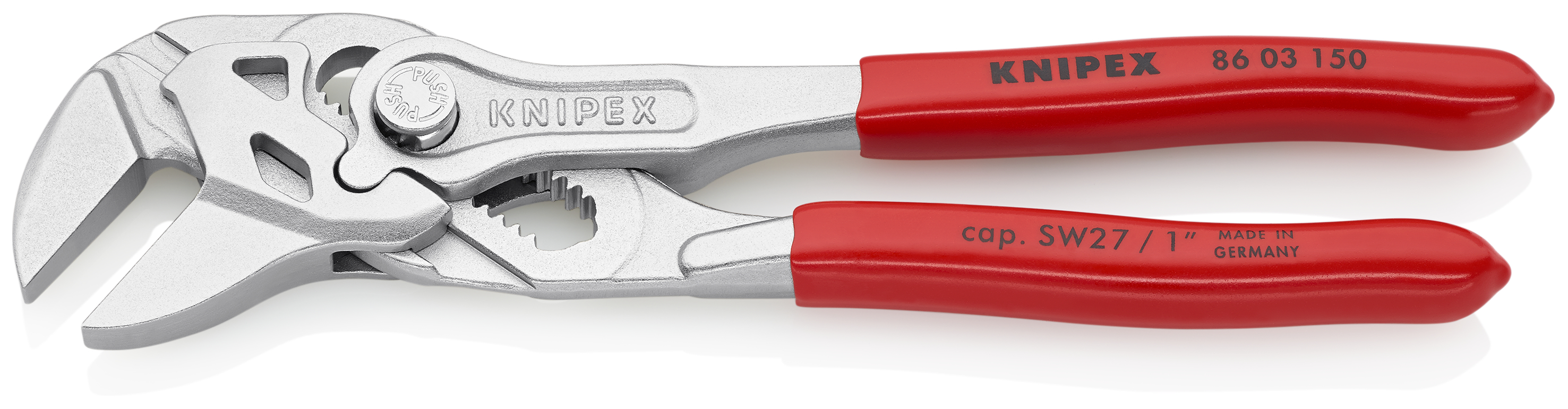 KNIPEX 86 03 150 Pliers Wrench pliers and a wrench in a single tool 150 mm chrome-plated with plastic coating chrome-plated thumbnail 2