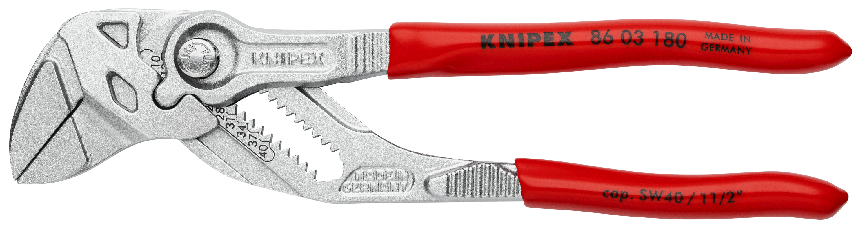 KNIPEX 86 03 180 SB Pliers Wrench pliers and a wrench in a single tool 180 mm chrome-plated with plastic coating chrome-plated thumbnail 3
