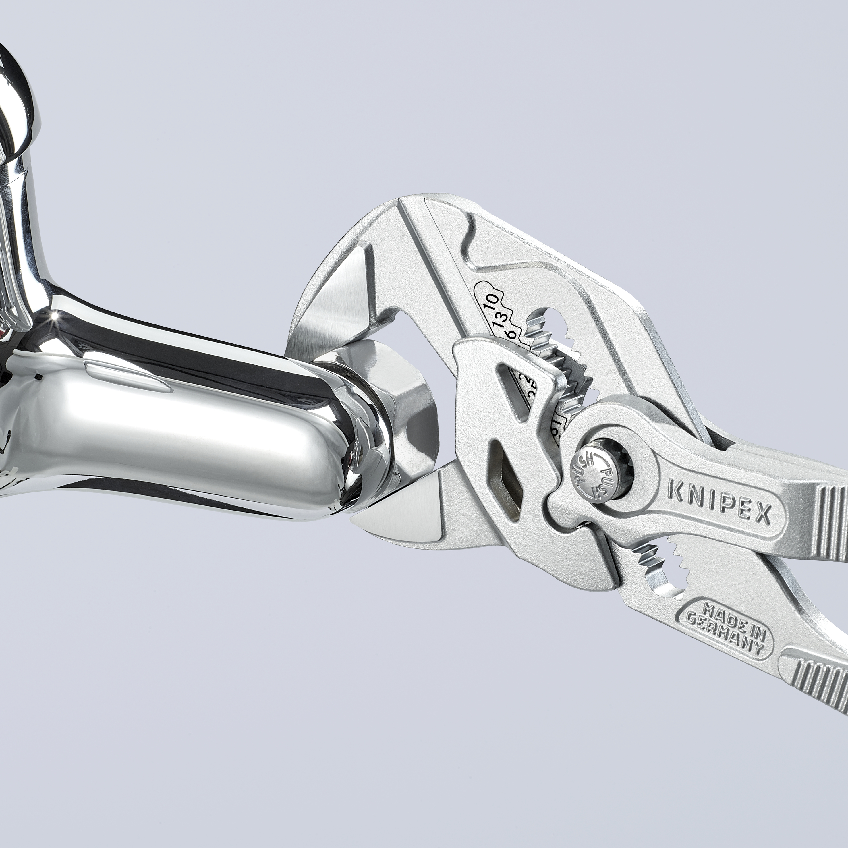 KNIPEX 86 03 180 SB Pliers Wrench pliers and a wrench in a single tool 180 mm chrome-plated with plastic coating chrome-plated thumbnail 8