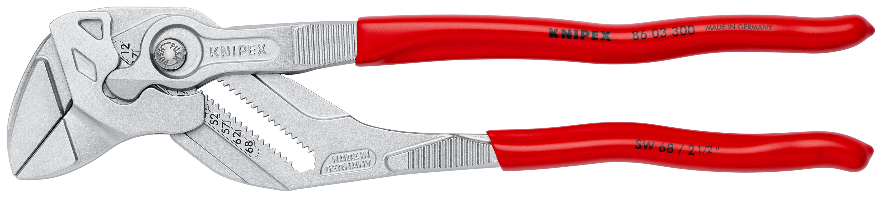 KNIPEX 86 03 300 Pliers Wrench pliers and a wrench in a single tool 300 mm chrome-plated with plastic coating chrome-plated thumbnail 8