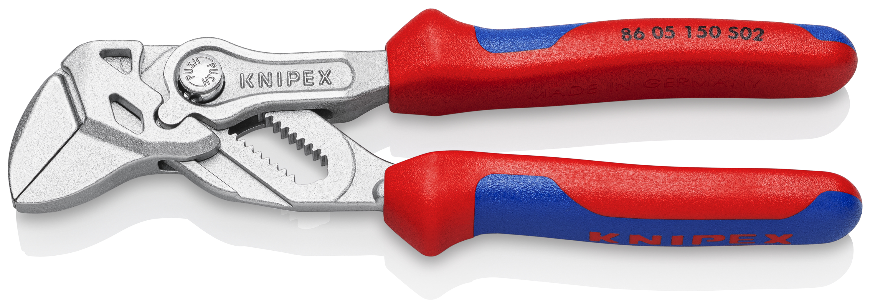 KNIPEX 86 05 150 SB Pliers Wrench pliers and a wrench in a single tool 150 mm chrome-plated with comfort handles chrome-plated