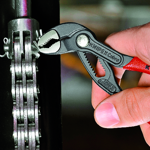 KNIPEX 87 01 125 SB Cobra® High-Tech Water Pump Pliers 125 mm grey atramentized with non-slip plastic coating polished thumbnail 5