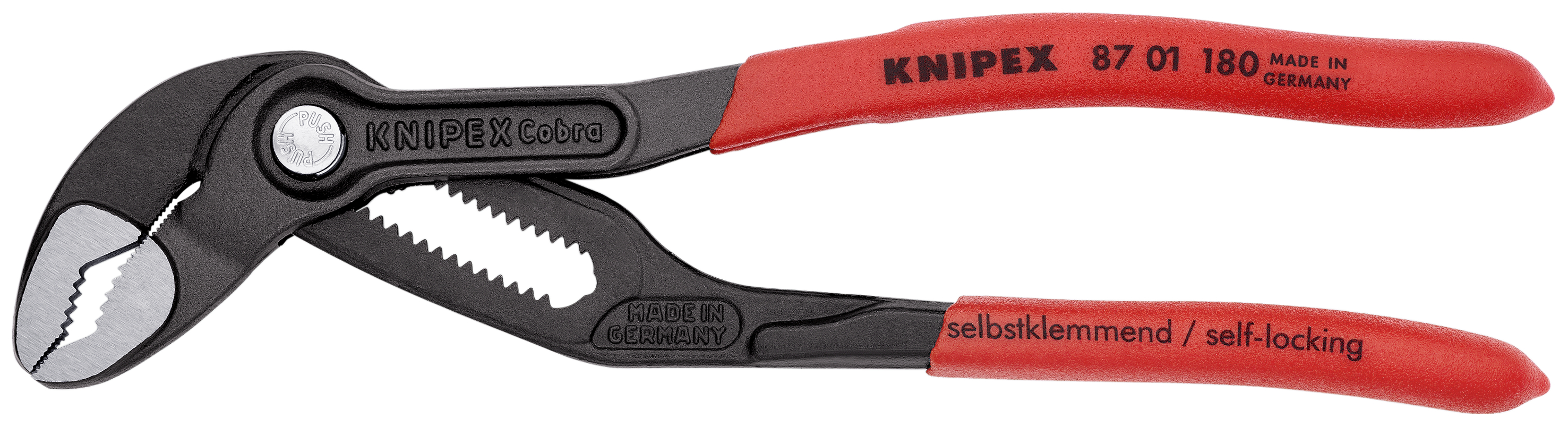 KNIPEX 87 01 180 SB Cobra® High-Tech Water Pump Pliers 180 mm grey atramentized with non-slip plastic coating polished thumbnail 4