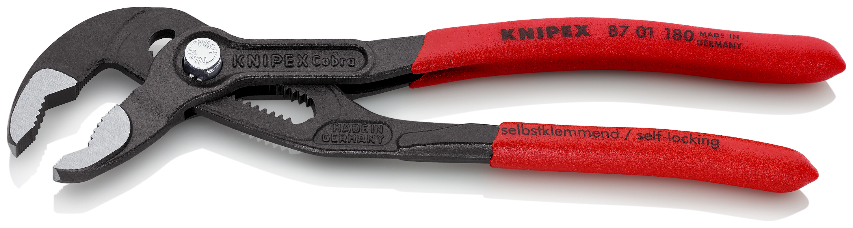 KNIPEX 87 01 180 Cobra® High-Tech Water Pump Pliers 180 mm grey atramentized with non-slip plastic coating polished thumbnail 2