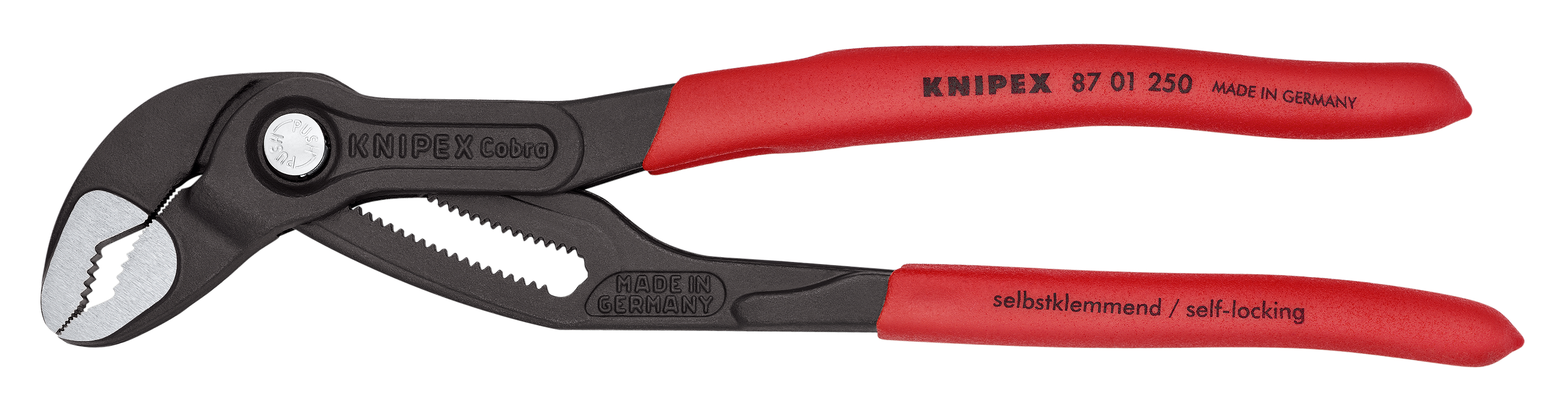KNIPEX 87 01 250 SB Cobra® High-Tech Water Pump Pliers 250 mm grey atramentized with non-slip plastic coating polished thumbnail 8
