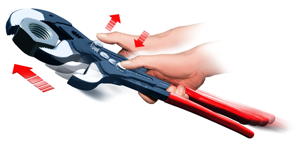 KNIPEX 87 01 560 Cobra® XXL Pipe Wrench and Water Pump Pliers 560 mm grey atramentized with non-slip plastic coating polished thumbnail 7