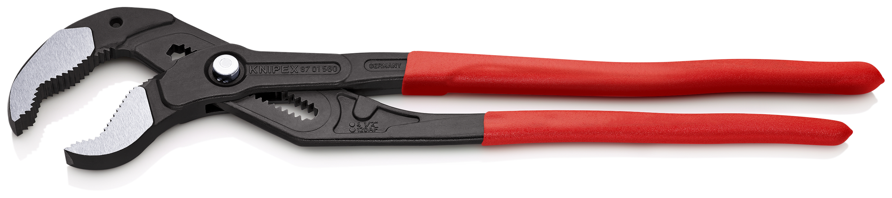 KNIPEX 87 01 560 Cobra® XXL Pipe Wrench and Water Pump Pliers 560 mm grey atramentized with non-slip plastic coating polished thumbnail 2