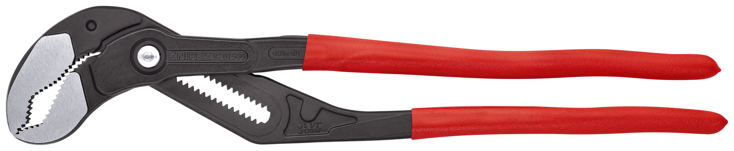 KNIPEX 87 01 560 Cobra® XXL Pipe Wrench and Water Pump Pliers 560 mm grey atramentized with non-slip plastic coating polished thumbnail 8