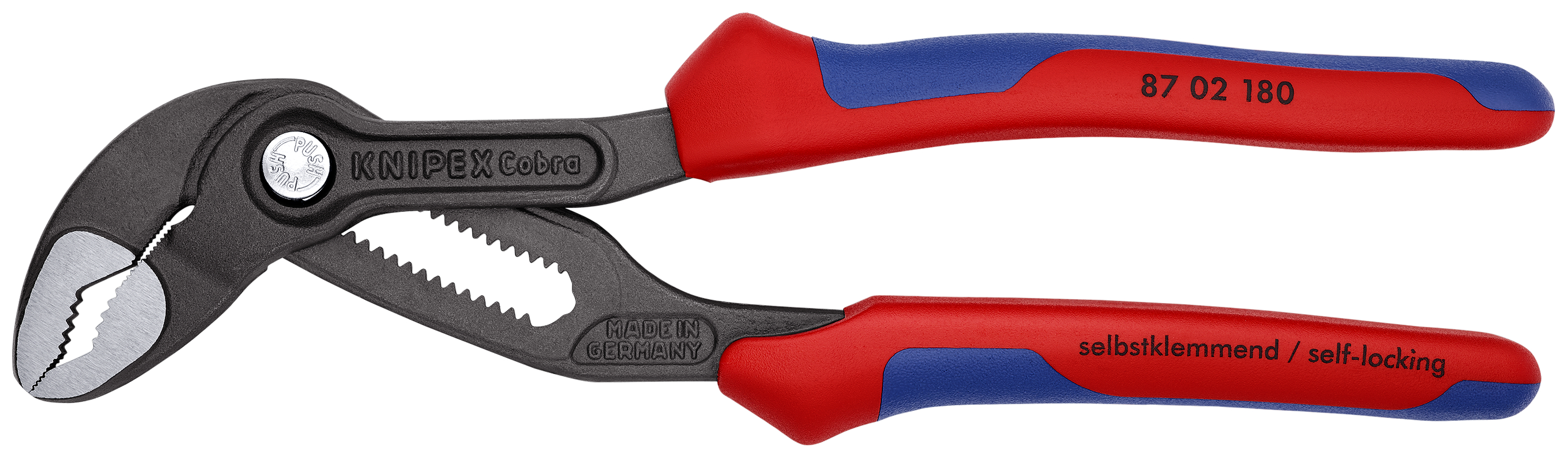 KNIPEX 87 02 180 SB Cobra® High-Tech Water Pump Pliers 180 mm grey atramentized with comfort handles polished thumbnail 3