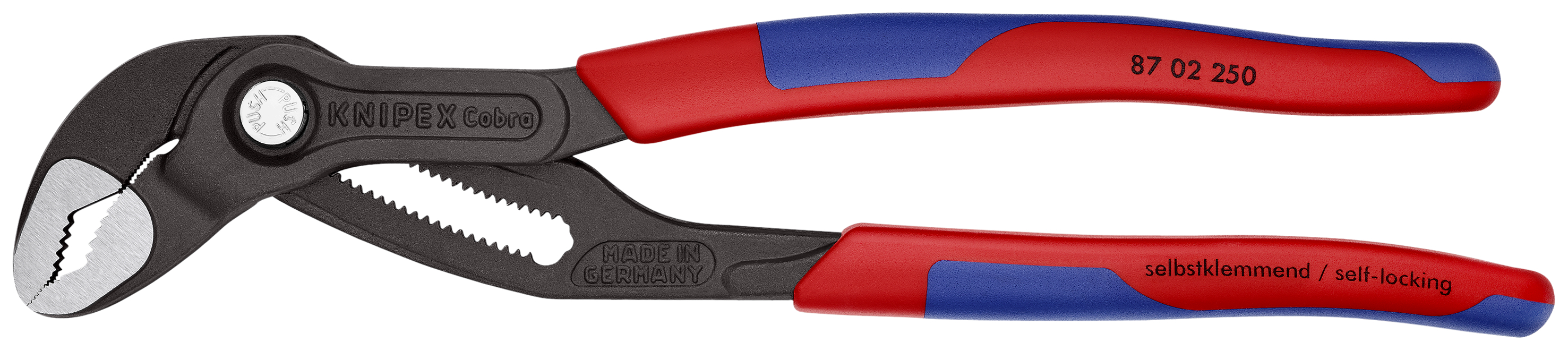KNIPEX 87 02 250 T BK Cobra® High-Tech Water Pump Pliers 250 mm grey atramentized with multi-component grips, with integrated tether attachment point for a tool tether polished thumbnail 5