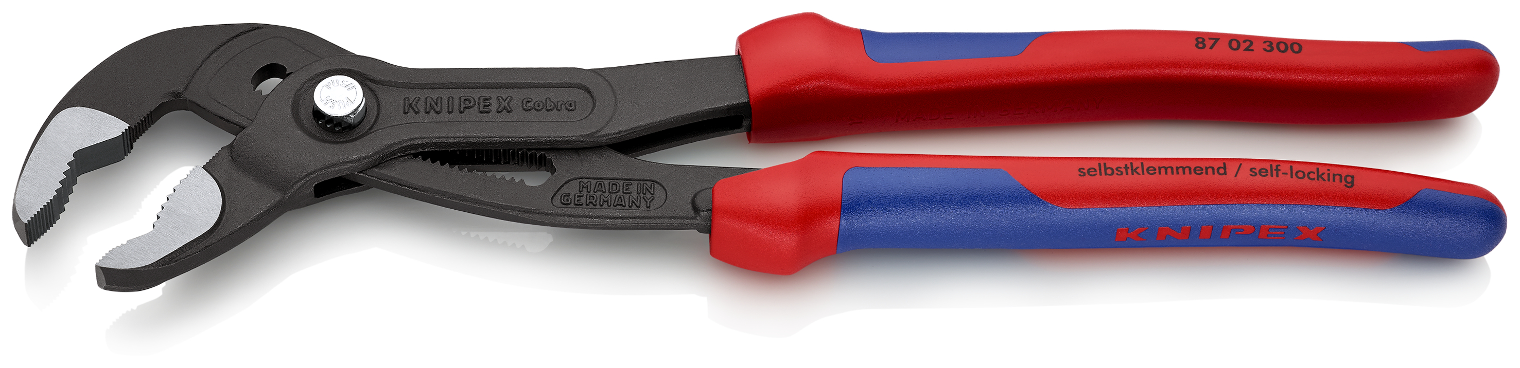 KNIPEX 87 02 300 SB Cobra® High-Tech Water Pump Pliers 300 mm grey atramentized with comfort handles polished thumbnail 2