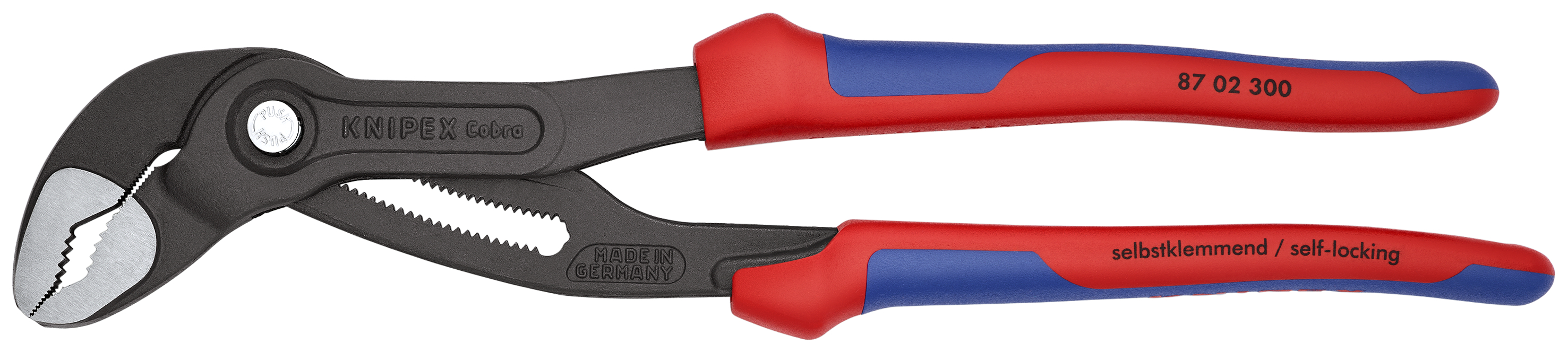 KNIPEX 87 02 300 Cobra® High-Tech Water Pump Pliers 300 mm grey atramentized with comfort handles polished thumbnail 3