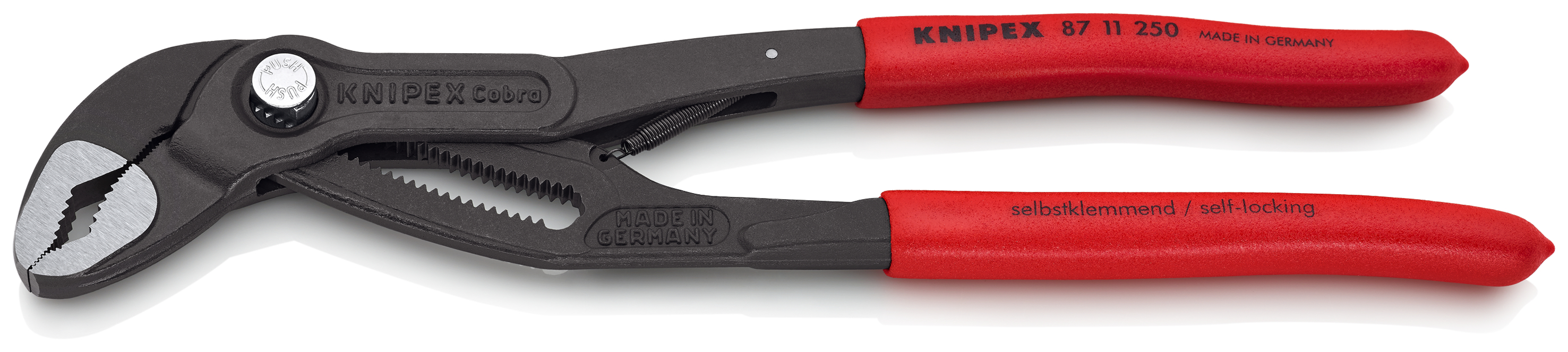 KNIPEX 87 11 250 SB Cobra®...matic Water Pump Pliers 250 mm grey atramentized with non-slip plastic coating polished