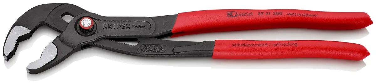 KNIPEX 87 21 300 SB Cobra® QuickSet High-Tech Water Pump Pliers 300 mm grey atramentized with non-slip plastic coating polished thumbnail 3