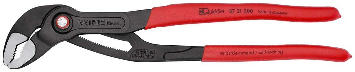 KNIPEX 87 21 300 SB Cobra® QuickSet High-Tech Water Pump Pliers 300 mm grey atramentized with non-slip plastic coating polished thumbnail 5