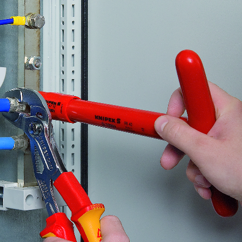 KNIPEX 87 26 250 SB Cobra® VDE High-Tech Water Pump Pliers, insulated 250 mm chrome-plated insulated with multi-component grips, VDE-tested chrome-plated thumbnail 3