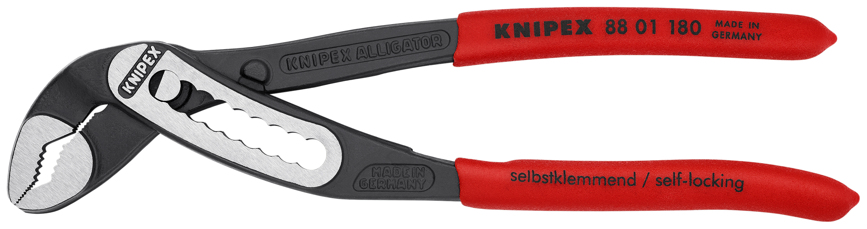 KNIPEX 88 01 180 Alligator® Water Pump Pliers 180 mm black atramentized with non-slip plastic coating polished thumbnail 4