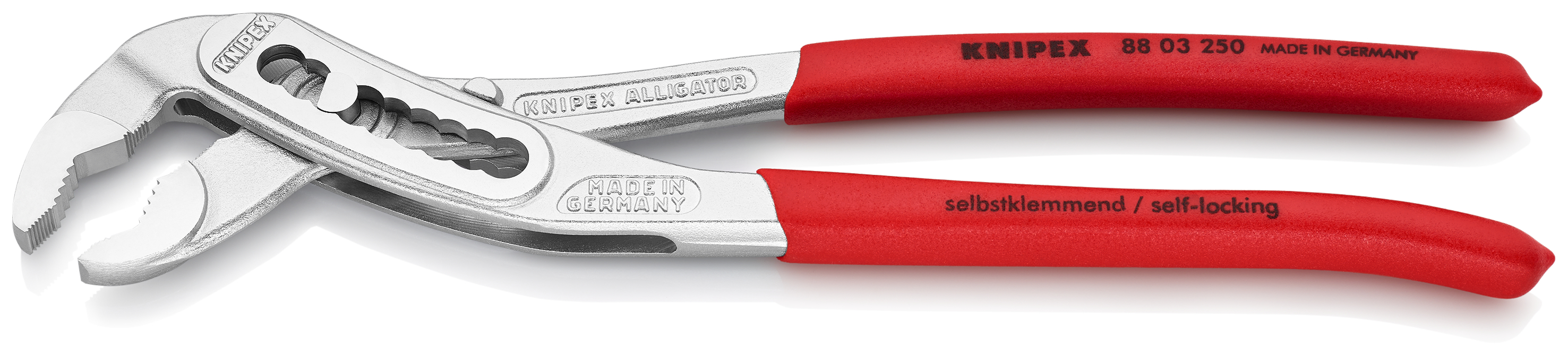 KNIPEX 88 03 250 Alligator® Water Pump Pliers 250 mm chrome-plated with non-slip plastic coating chrome-plated thumbnail 2