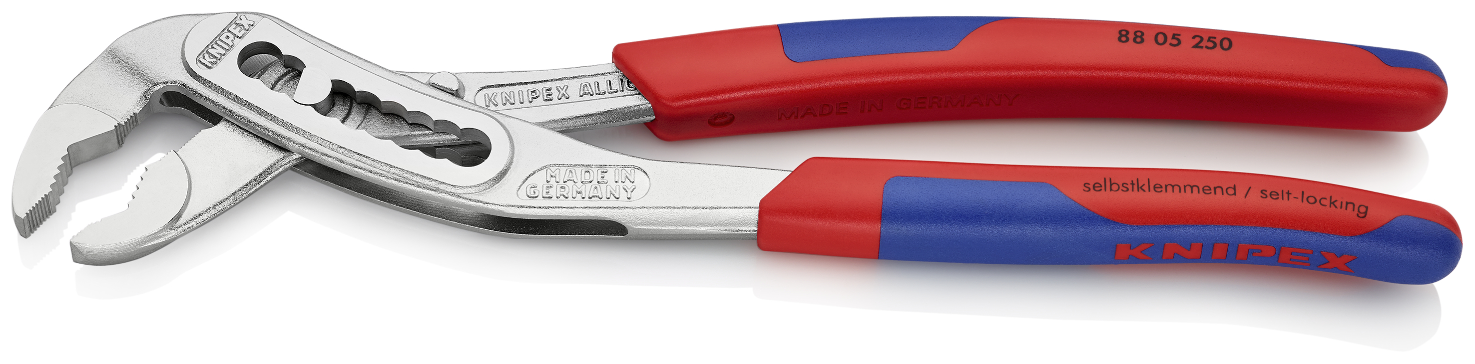 KNIPEX 88 05 250 Alligator® Water Pump Pliers 250 mm chrome-plated with slim multi-component grips chrome-plated thumbnail 2