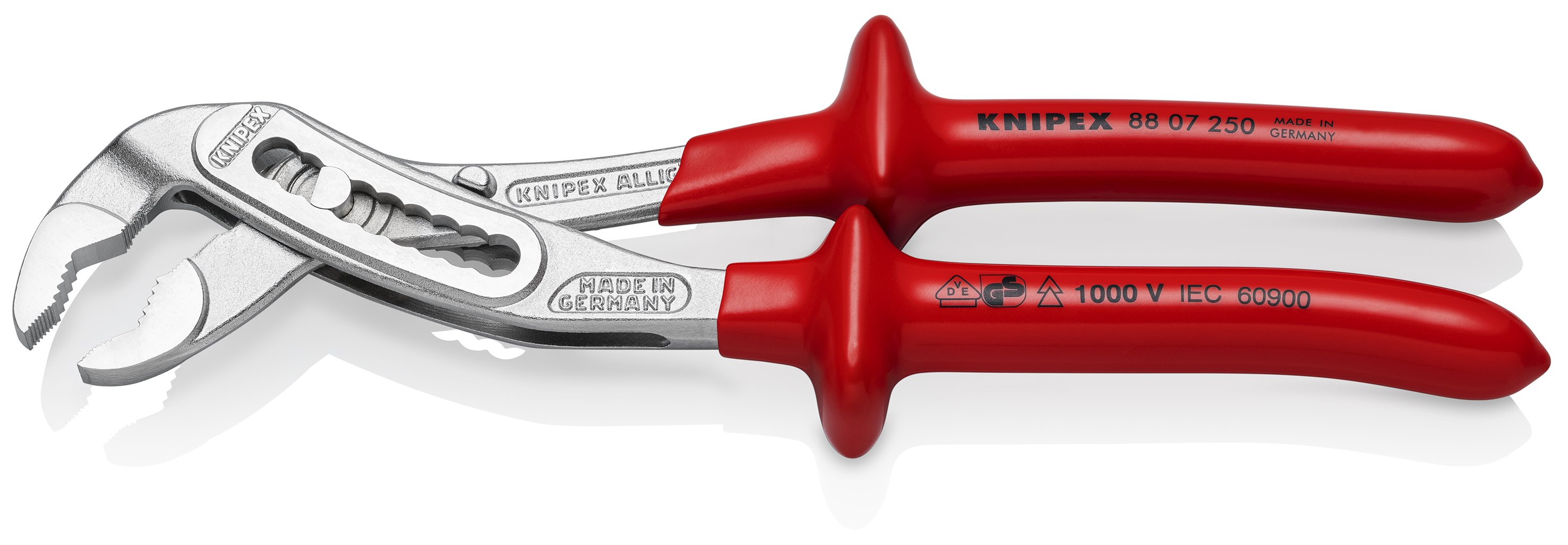 KNIPEX 88 07 250 Alligator® Water Pump Pliers 250 mm chrome-plated with dipped insulation, VDE-tested chrome-plated thumbnail 2