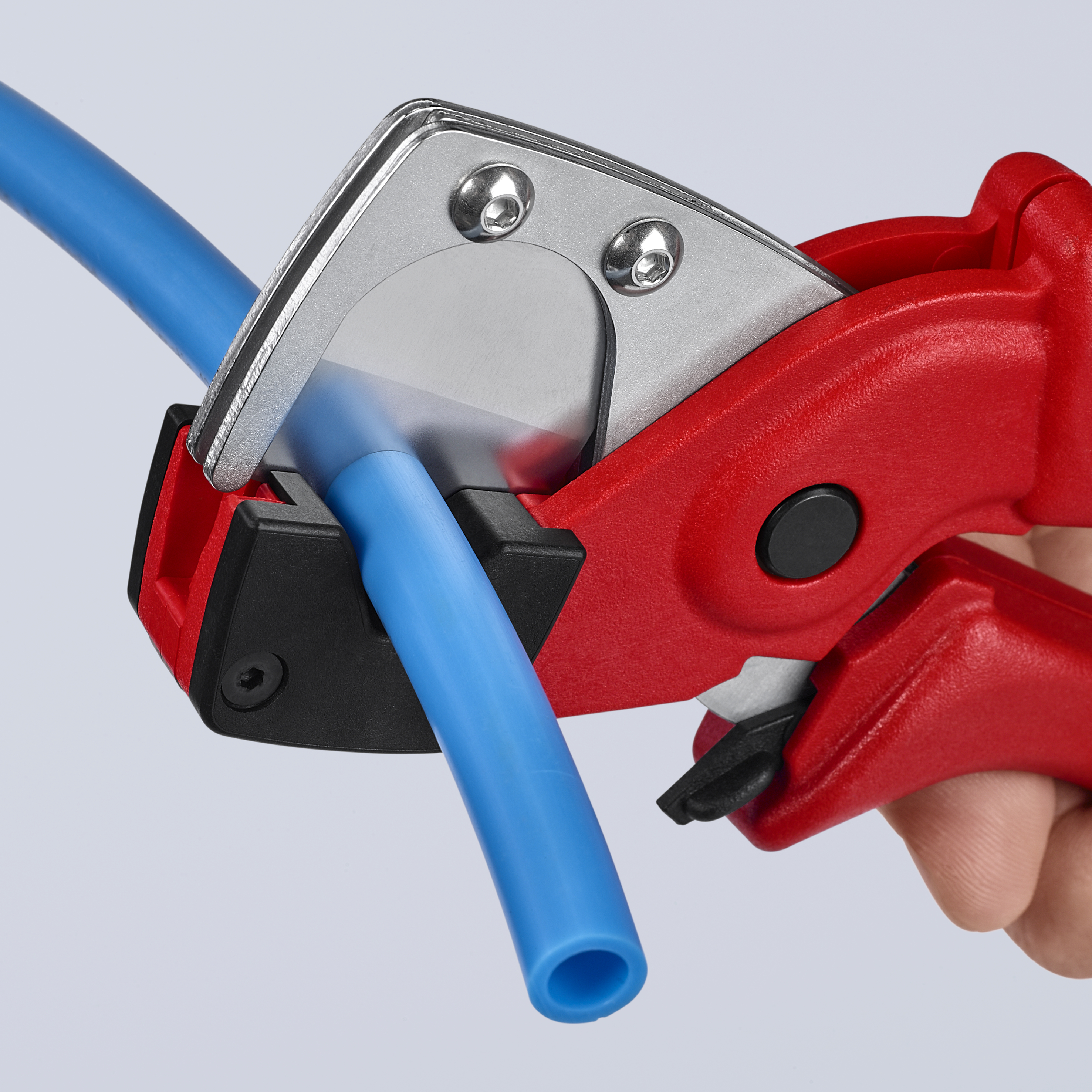 KNIPEX 90 10 185 SB Pipe cutter for multilayer and pneumatic hoses 185 mm glass fibre reinforced plastic handles thumbnail 5