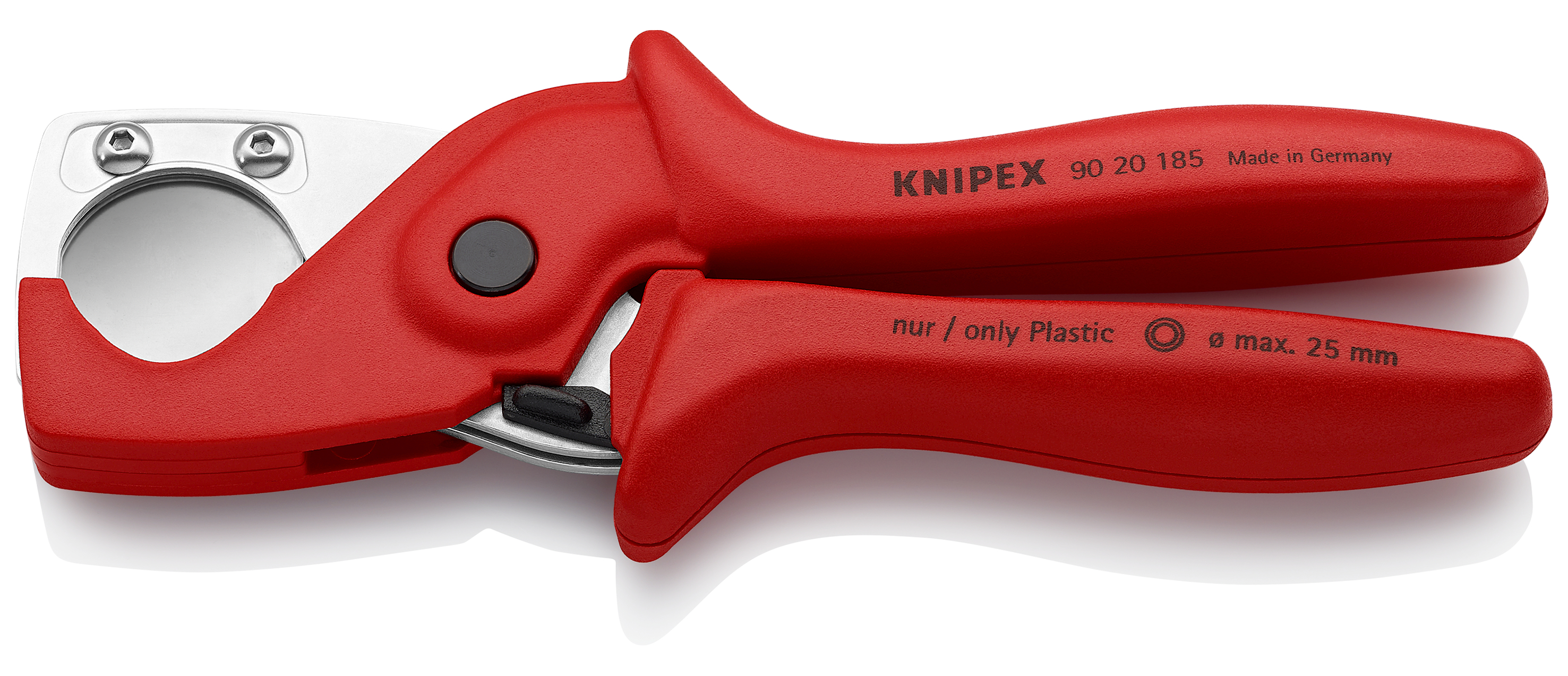 KNIPEX 90 20 185 SB PlastiCut® Cutter for flexible hoses and plastic conduit pipes 185 mm glass fibre reinforced plastic handles chrome-plated
