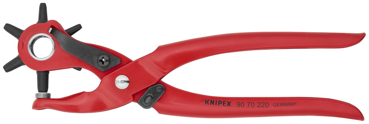 KNIPEX 90 70 220 SB Revolving Punch Pliers 220 mm red powder-coated thumbnail 5